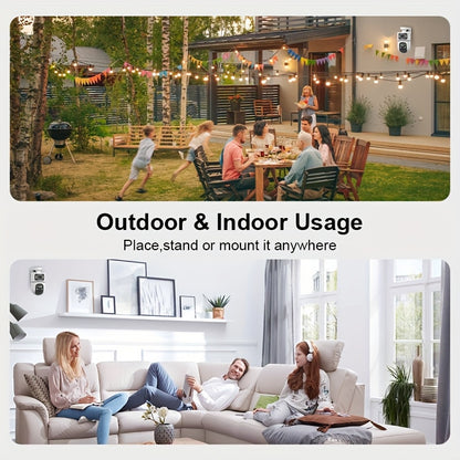 2.4G&5GHz WiFi 4K Outdoor Dual Lens Wireless Security Camera, with Dual Lenses, Rain-proofRotating, Night Vision, Dynamic Detection, Two-Way Call, Wifi Connectivity - Imagery & Christmas Halloween Decorations, Thanksgiving Day Gift.