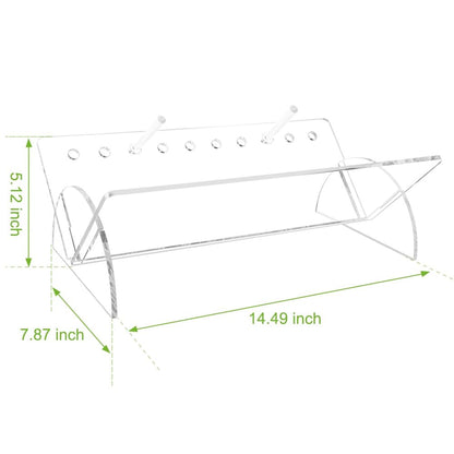 Picowe Acrylic Desktop Bookshelf, Transparent Tabletop Book Stand Organizer with Semi-Circular Base, Book Holder Display Rack for Books, CDs, Magazines