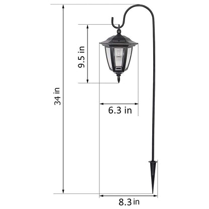 MAGGIFT 34 Inch Hanging Solar Lights Outdoor Waterproof Solar Garden Lights with 2 Shepherd Hooks Landscape Lighting for Lawn Patio Yard Pathway Driveway,2 Pack