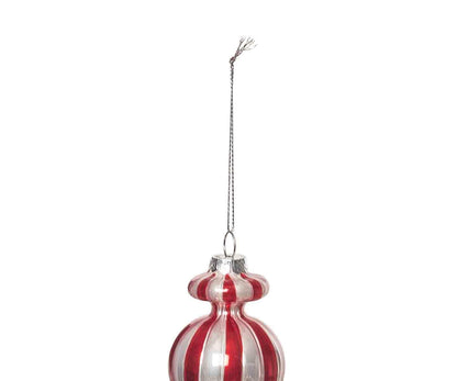 Gallerie II Red & White Vintage Bauble Ornament Red
