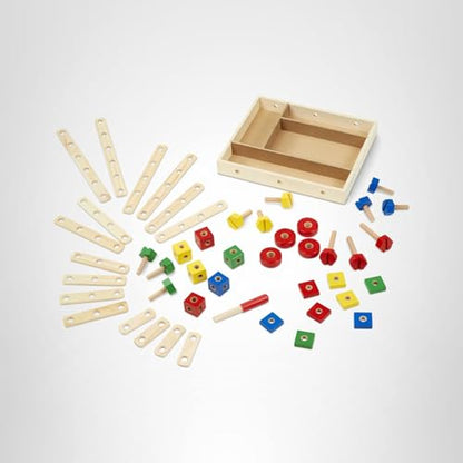 Melissa & Doug Wooden Construction Building Set in a Box (48 pcs)