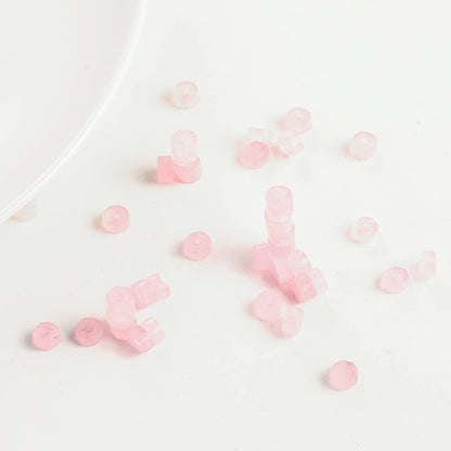 Natural Rose Quartz Stone Spacer Beads 6x3mm 38cm/str Flat Round Loose Semi Gemstone Caps for Making Bracelets Necklace