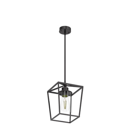 GZJunYo Black Pendant Lights Kitchen Island, 1-Light Farmhouse Kitchen Pendant Lighting Over Island, Metal Cage Island Hanging Lights for Kitchen, Dining Room, Entryway, Hallway, Foyer