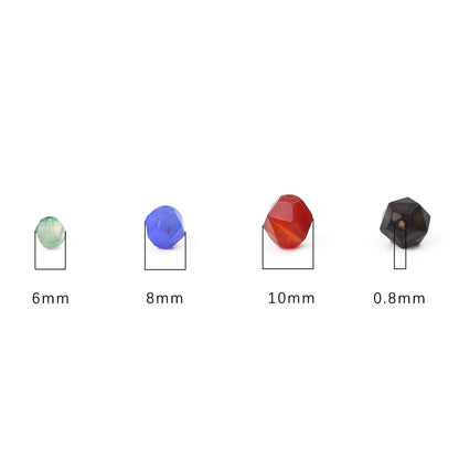 BEADIA Faceted Natural Colorful Agate Stone Round Beads 8mm 36cm/Strand for Jewelry Making