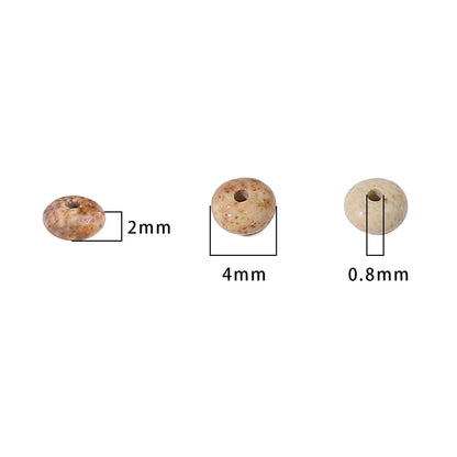 BEADIA Natural Brown Picture Disk Stone Beads 4x2mm 160pcs Rondelle Loose Semi Gemstone Beads for Jewelry Making Design