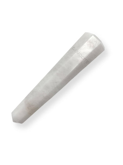 WholesaleGemShop 3 Inch (70 mm) Gemstones Snow Quartz Obelisk Tower Jumbo Facet Aura Rock Crystal Natural Polished Earth Wand Spirit