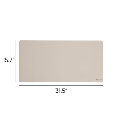 Smead Desk Pad, Vegan Leather Desk Mat with Non-Slip Faux Suede Backing, Perfect Desk Organizer for Office Decor, 31.5” x 15.7” Medium, Sandstone (64831)