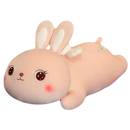ARELUX 21.7" Pink Stuffed Animal Pillow,Easter Bunny Plush Soft Hugging Toys,Cute Rabbit Doll Throw Pillow with Wings, Gifts for Girls Kids Birthday