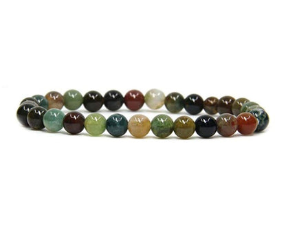 Adabele Real Natural Indian Agate Gemstone Beaded Bracelet 7 Inch Stretch Chakra Healing Crystal Stone Jewelry Women Mom Gift GB6-A31