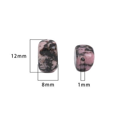 BEADIA Natural Rhodochrosite Cuboid Stone Loose Semi Gemstone Beads for Jewelry Making 8mmx12mm 38cm/Strand