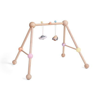 PlanToys® Play Gym Wooden Baby Activity Toy in Pastel Colours | Montessori Sensory Play for Motor Skills, Coordination & Focus | Eco-Friendly Developmental Gym