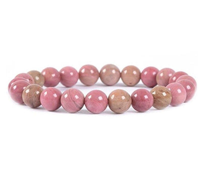 Adabele Real Natural Pink Rhodonite Gemstone Beaded Bracelet 7 inch Stretch Chakra Healing Crystal Stone Jewelry Women Mom Gift GB8-5