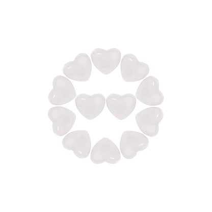 Yochus 5pcs White Crystal Natural Heart Stone Beads，12mm Healing Energy Gemstone for Jewelry Making Earring Necklace DIY