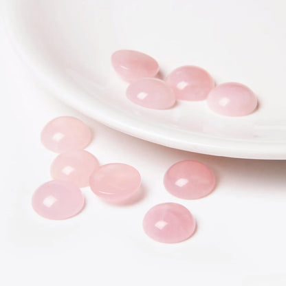 20pcs 12mm Natural Stone No Hole Rose Quartz Semicircle Smooth Cabochons Beads Healing Chakra Crystal Stone Bead for Jewelry Making Rings Earrings Necklace Bracelet DIY Crafts