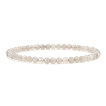 Cherry Tree Collection - Small, Medium, Large Sizes - Gemstone Beaded Bracelets For Women and Men - 4mm Round Beads (Labradorite A, Medium)