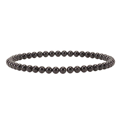 Cherry Tree Collection - Small, Medium, Large Sizes - Gemstone Beaded Bracelets For Women and Men - 4mm Round Beads (Black Agate, Medium)
