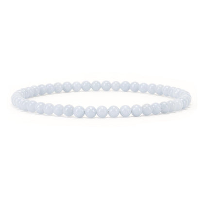 Cherry Tree Collection - Small, Medium, Large Sizes - Gemstone Beaded Bracelets For Women and Men - 4mm Round Beads (Angelite, Small)