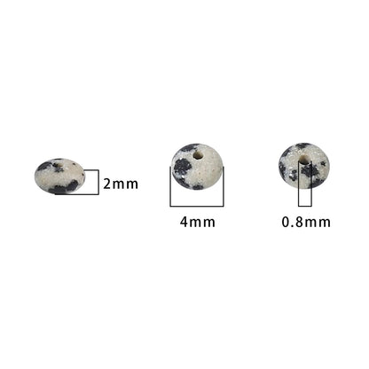 BEADIA Natural Dalmatian Disk Stone Beads 4x2mm 160pcs Rondelle Loose Semi Gemstone Beads for Jewelry Making Design