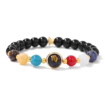Chakra Zodiac Bracelets for Women Her Luck 12 Constellations Inspiration Healing Crystal Stone Beads Bracelet Birthday Zodiac Gifts Valentine's Day Horoscope Spiritual Bracelet for Men-Capricorn