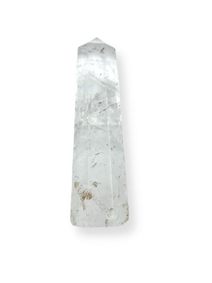 WholesaleGemShop 70 mm (3 Inch) Clear Quartz Gemstones Obelisk Tower Jumbo Facet Aura Rock Crystal Natural Polished Earth Wand Spirit
