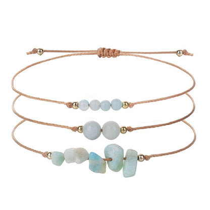 3Pcs Natural Stone Bracelet for Women Men Healing Crystal Chip Bead Bracelets Spiritual Amethyst Rose Quartz Chakra Bracelets Set Anxiety Reiki Energy Power Healing Crystals Jewelry - Amazonit