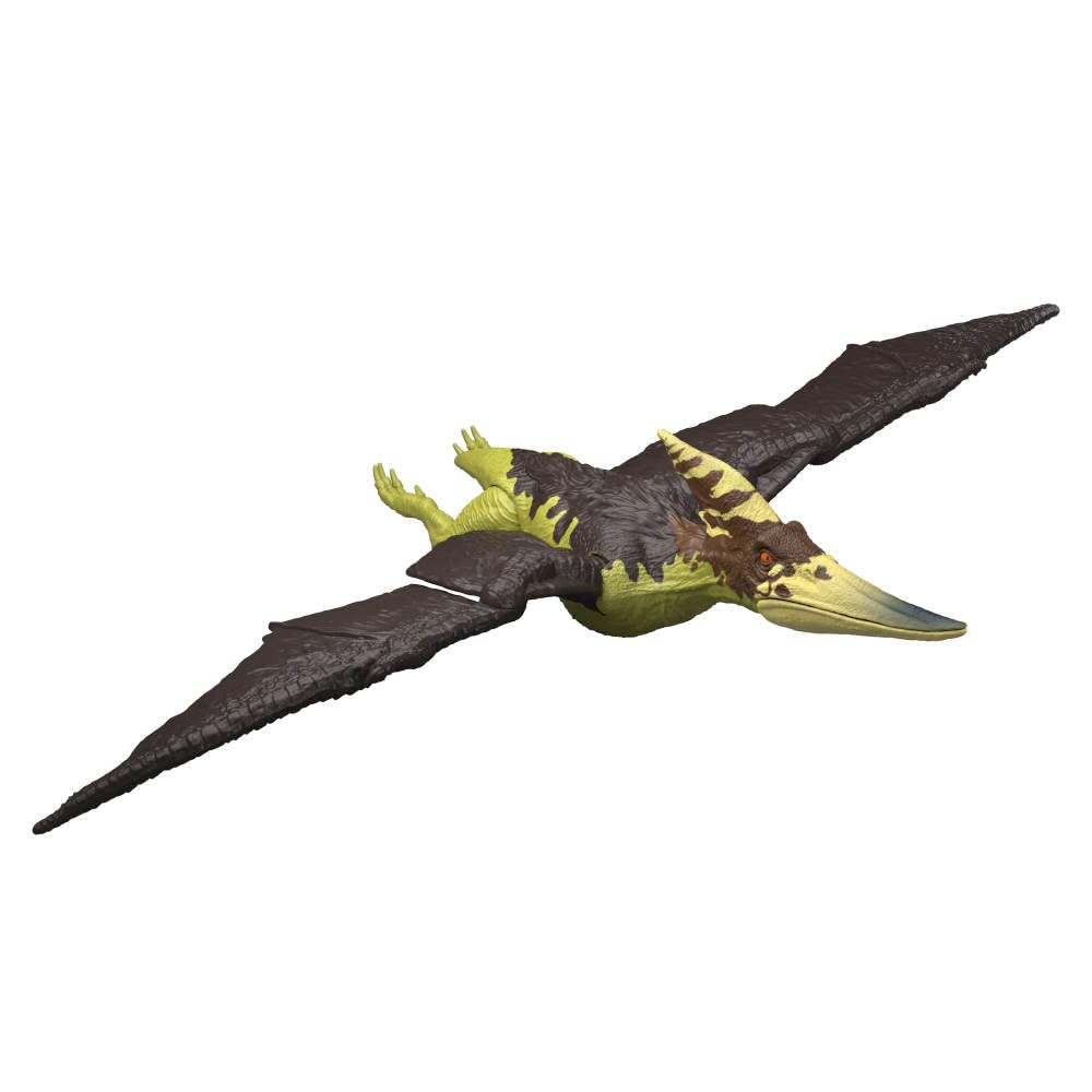 Mattel Jurassic World Wild Roar Pteranodon Dinosaur Action Figure Toy with Chomp Attack, Light Up Feature & Roar Sound, Scan Code for Digital Play