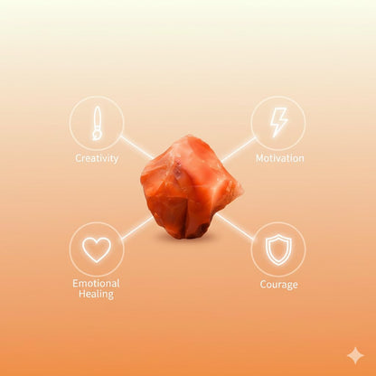 Large 1.25-2.0” Natural Red Carnelian Raw Stone – Healing Crystal for Creativity, Courage & Motivation | 100% Genuine Rough Carnelian Gemstone for Sacral Chakra, Reiki, Meditation & Manifestation