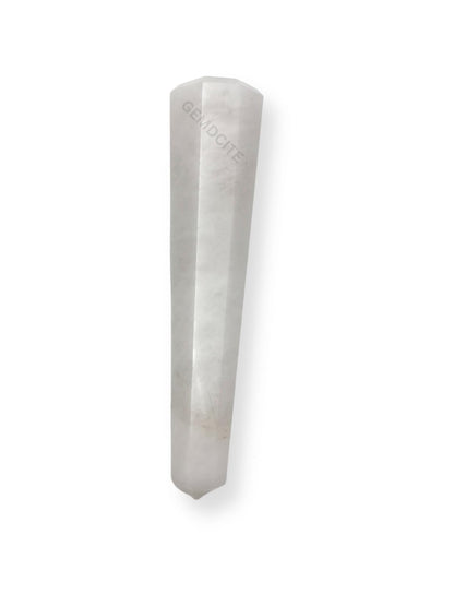 WholesaleGemShop 3 Inch (70 mm) Gemstones Snow Quartz Obelisk Tower Jumbo Facet Aura Rock Crystal Natural Polished Earth Wand Spirit