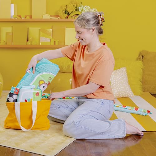Bright Starts Grip & Kick Oball Activity Gym, Soccer Theme with Easy-Grasp Baby Toys, Baby Play Gym, Kick Pad with Activated Lights & Tummy Time Pillow, Unisex, Newborn+