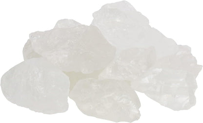 Nvzi Clear Quartz Crystal Bulk, Raw White Quartz Crystal Stones for Wicca, Reiki, and Energy Healing Crystals, Witchcraft Supplies, Rocks for Tumbling, Calcite Crystal, Hypnotic Gems(1 Lb)
