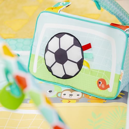 Bright Starts Grip & Kick Oball Activity Gym, Soccer Theme with Easy-Grasp Baby Toys, Baby Play Gym, Kick Pad with Activated Lights & Tummy Time Pillow, Unisex, Newborn+