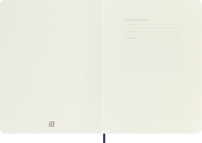 Moleskine Classic Notebook, Soft Cover, XL (7.5" x 9.5") Plain/Blank, Sapphire Blue, 192 Pages