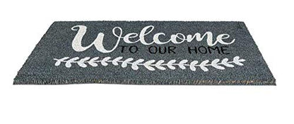 NoTrax, Welcome to Our Home, Vinyl-Backed Natural Coir Doormat, Entry Mat for Indoor or Outdoor Use, 18"x30", C12 (C12S1830OH)