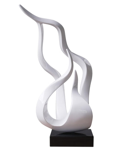 NENBOLEC Abstract Sculpture Decor Modern Art Gift Holy Flame Figurine Statue for Home Office Living Dining Room White 16.5 Inch