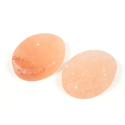 QYLHH 2 Pcs Leaf Shape Himalayan Salt Massage Stones Hot Massage Cold Massage Stones Set Warm Rocks Kit for Facial SPA3.93 * 2.76IN(10 * 7CM