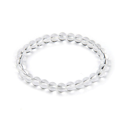 Adabele Real Natural Grade A Clear Crystal White Quartz Bracelet 8 Inch Stretch Gemstone Beaded Bracelet Chakra Healing Crystal Stone Jewelry Energy Quartz Rock GB6-C15