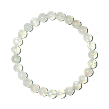 6MM Crown Chakra Moonstone Bracelet - Natural Gemstone for Love and Relationships | Adjustable 7.5-8" | Gift Box and Velvet Pouch Included | Men's and Women's Jewelry