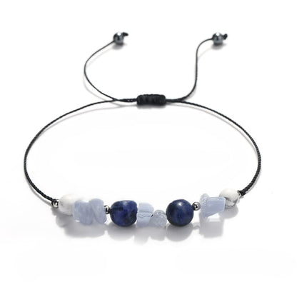 Natural Gravel Stone Beaded Bracelet – Healing Crystal Energy Wristband for Men and Women, Boho Chakra Jewelry (Earthbound Spirit)