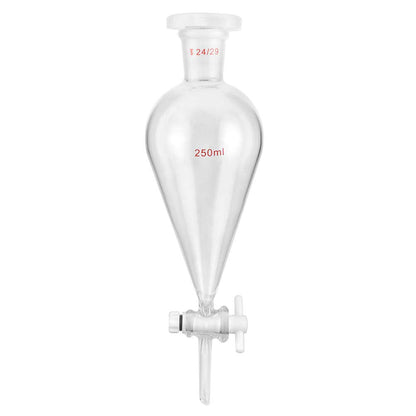 QWORK Separating Funnel with 24/29 Joints and PTFE Plug, 250ml