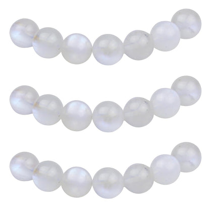 MJDCB Natural Round Stone Beads 6mm Blue Moonstone Loose Gemstone Beads for Jewelry Making Bracelet Necklace 60pcs