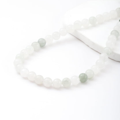 10mm 38pcs DIY Natural White Jade Stone Beads Round Healing Crystal Gemstone Loose Beads for Jewelry Making Handmade Bracelet Necklace