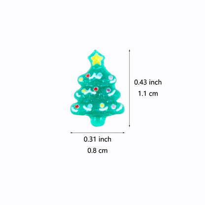 SaktopDeco 200 PCS Miniature Resin Christmas Tree Flatback Holiday Embellishments for Festival Scrapbooks Accessories