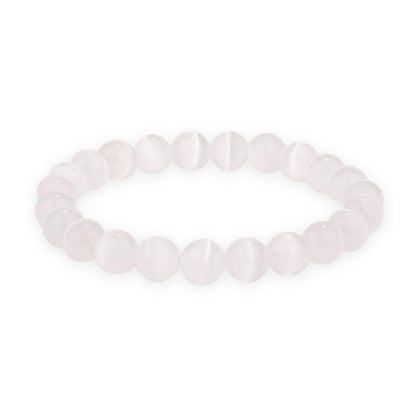 Crystal Vibe Purification Bracelet – Selenite Bracelet for Cleansing Peace – Natural 8mm Healing Gemstone Beaded Bracelet