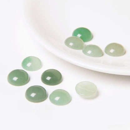 20pcs 16mm Natural Stone No Hole Green Aventurine Semicircle Smooth Cabochons Beads Healing Chakra Crystal Stone Bead for Jewelry Making Rings Earrings Necklace Bracelet DIY Crafts