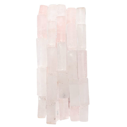 BEADIA Natural Rose Quartz Crystal Tube Beads 13x4mm 30pcs Rectangle Loose Semi Gemstone Beads for Jewelry Making Design