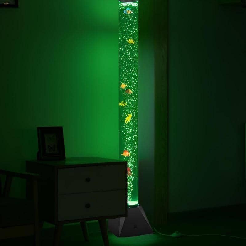 CALOVER LED Sensory Bubble Fish Tube Night Lamp 4Ft with Wall Bracket- Color Changing, Wall-Mountable Aquarium Tank Light for Mood Enhancement, ADHD Autism Relief -Gift for Kids, Men, Women