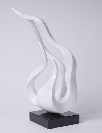 NENBOLEC Abstract Sculpture Decor Modern Art Gift Holy Flame Figurine Statue for Home Office Living Dining Room White 16.5 Inch