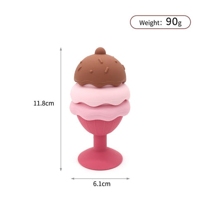 HertyPals Bath Toys, Silicone Ice Cream Stacking Toy, Baby Bath Toy, Connect, Build, Create - Bathtub Toys