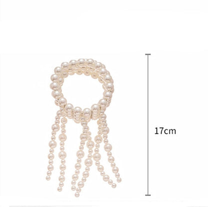 Sither Layerd Pearls Bracelet for Women Boho Large Pearls Stretch Bracelet Jewelry Set for Halloween Christmas Gift