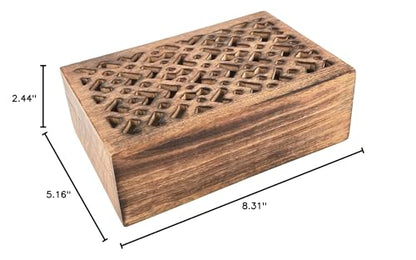 S.B.ARTS Premium Wooden Mini Jewellery Box Rectangular Designer-Trinket Box for Ladies-Jewellery Storage Case-Antique Look-Traditionally Handcrafted Keepsake Box Jewellery Organiser-Home Accessories